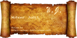 Wohner Judit névjegykártya
